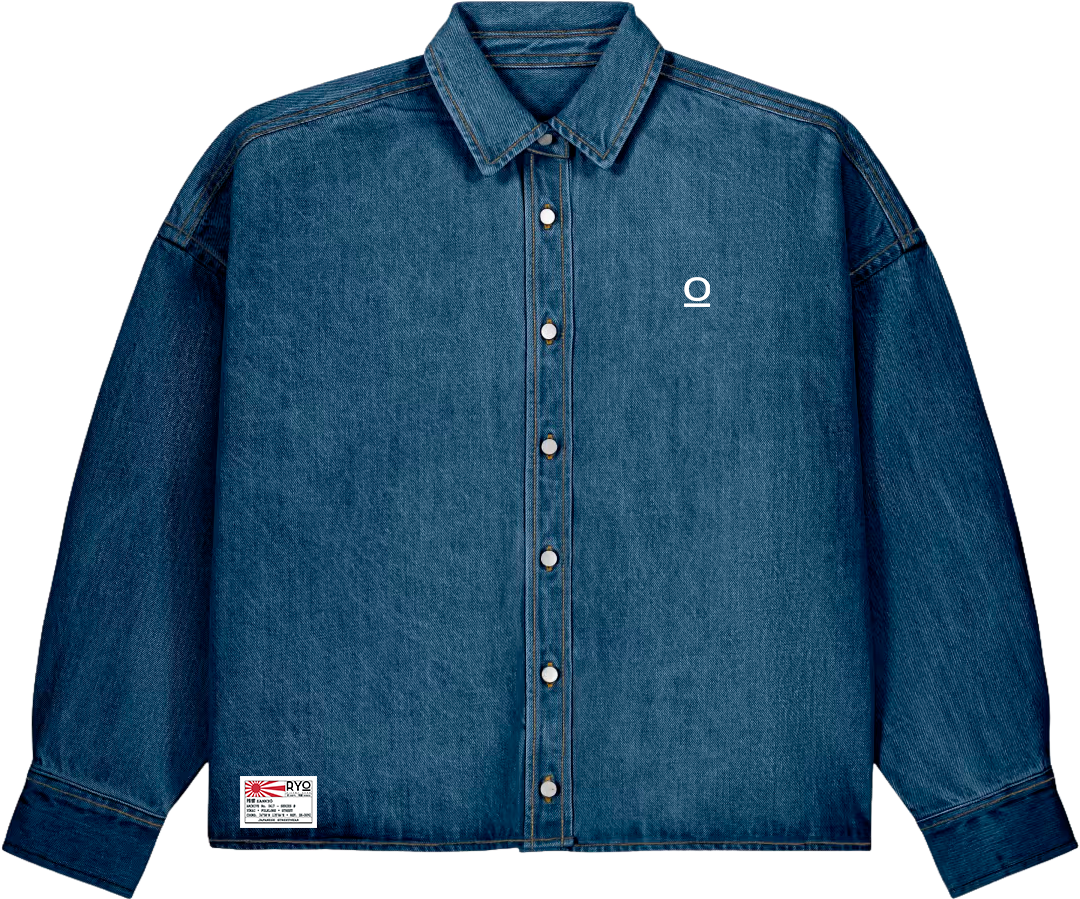 ASAGI — Denim Overshirt Women Mid Wash — front