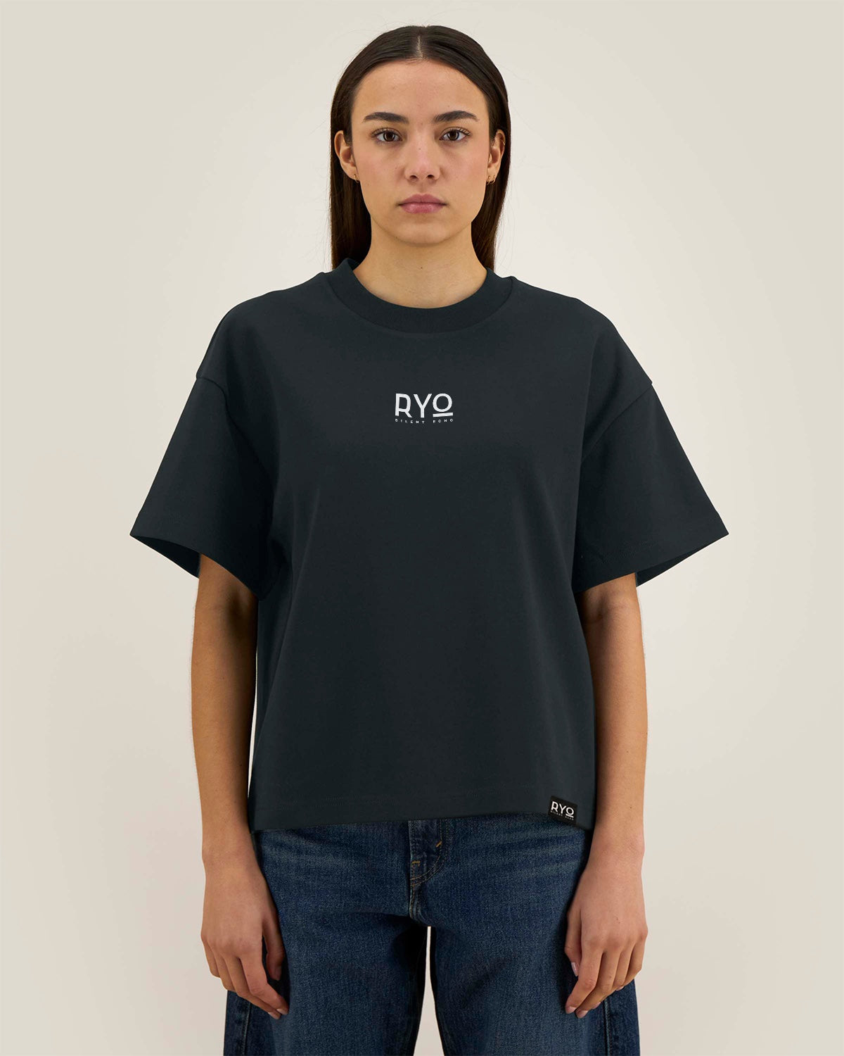 Entity 03 Bakekujira t-shirt worn, front view, relaxed fit