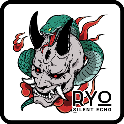 Hannya mask woven patch — RYO Silent Echo