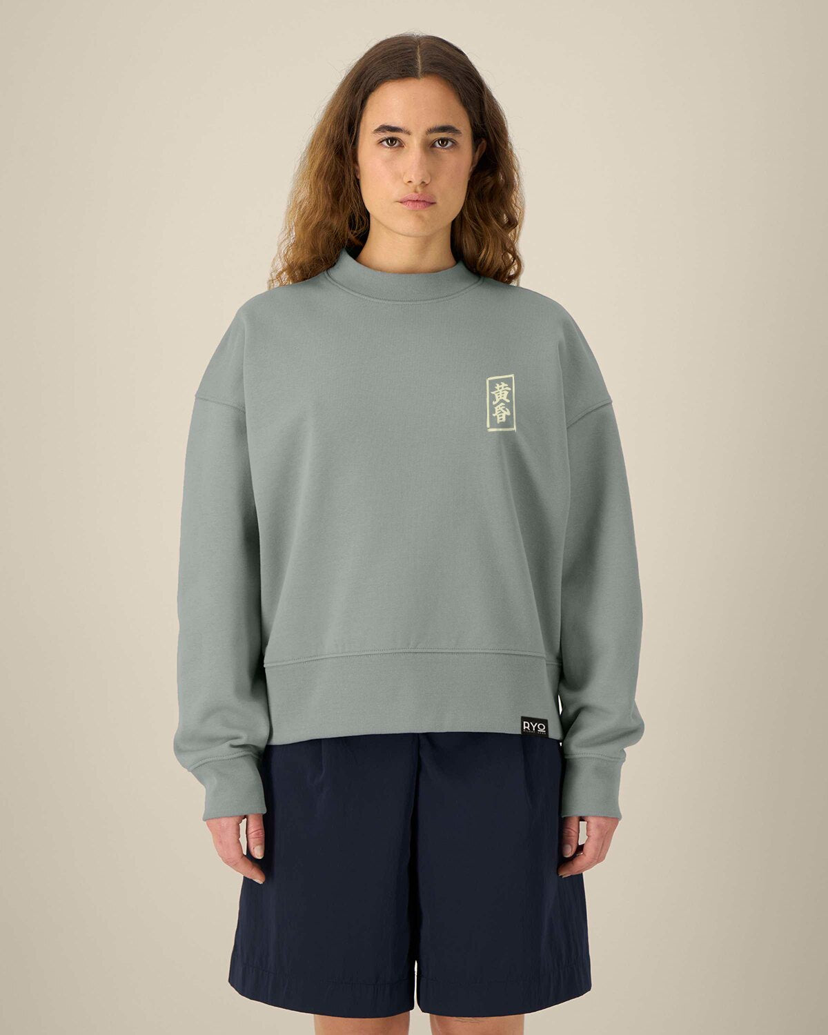 Front view of the Tanuki - Wild & Drunk Sweatshirt by RYO Silent Echo