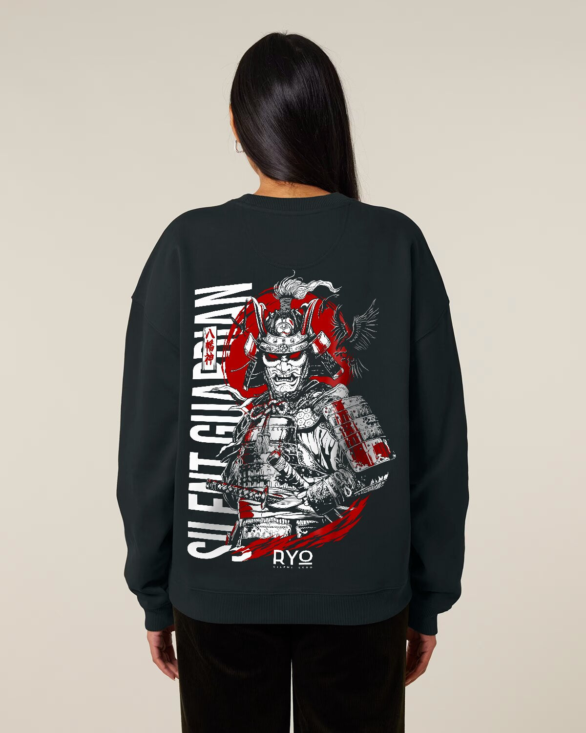 Back view of The silent guardian Sweatshirt by RYO Silent Echo