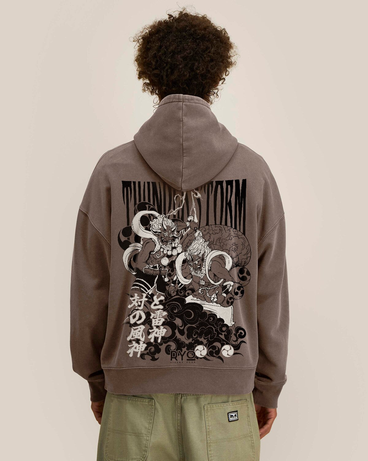 Back view of the Thunderstorm Hoodie by RYO Silent Echo