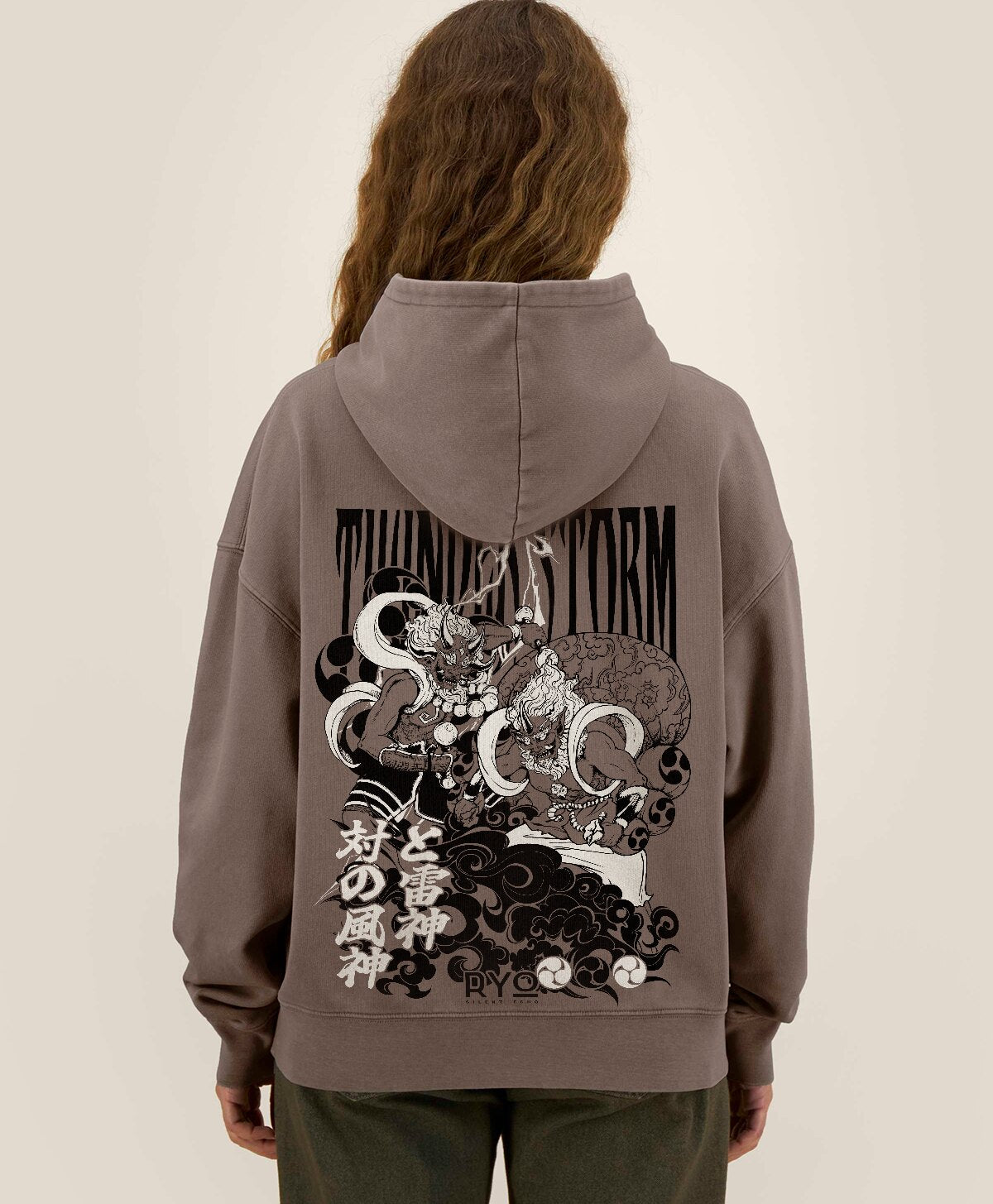 Back view of the Thunderstorm Hoodie by RYO Silent Echo